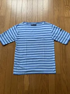 セントジェームス　ピリアック　ボーダー　カットソー　薄水色×濃水色　T0