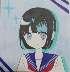 セーラー服 手描き アナログ イラスト オリジナルキャラクター 萌え絵