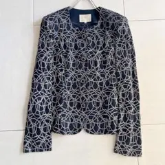 YukikoKimijima ユキコキミジマノーカラージャケット ラメ入 11 - メルカリ