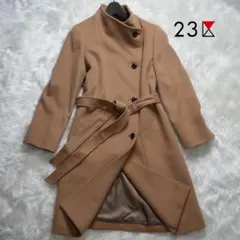 ✨美品✨23区 スタンドカラー Aライン ロングコート アンゴラ混 48サイズ