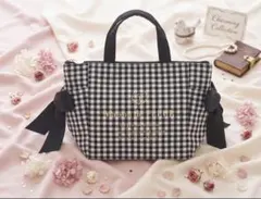 Maison de FLEUR ギンガムチェック サイドリボン トートバッグ