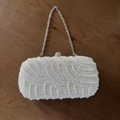 パーティバッグ/ホワイト/ビーズ刺繍