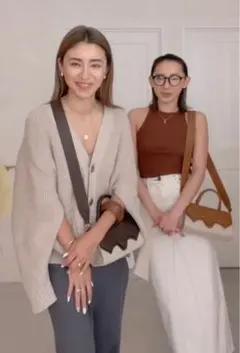 アリシアスタン コンチョ カーディガン 春夏 リネン コットン ベージュのサムネイル