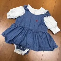 ※連休限定値下げ※poloデニムブルーワンピース＆ロンパース2点セット【70】