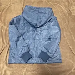 120cmミッキーマウスジーンズ ダークブルー フード付きキルティングジャケット