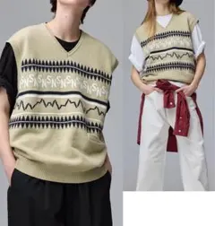 GU×undercover ニットベスト　ベージュのサムネイル