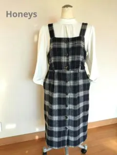 Honeys　ウール混　あったかジャンパースカート　M