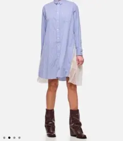 【美品】sacai ストライプ　シャツ　ワンピースのサムネイル