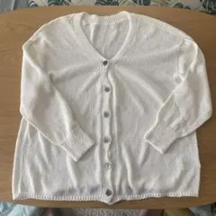 IENA アイボリー Vネック サマーニットカーディガン