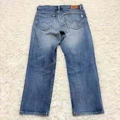 7890 EDWIN ワイドストレートデニムパンツ 日本製 W31 牛革パッチ