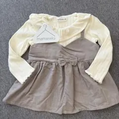 ♡mamaraku ♡フリルリボン付きトップス 90cm♡新品
