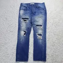 VADELヴァデル クラッシュデニム ジーンズ ダメージ加工 サイズ48