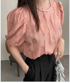 sakishima 立体 ぽこぽこ半袖トップス ピンク　春コーデのサムネイル