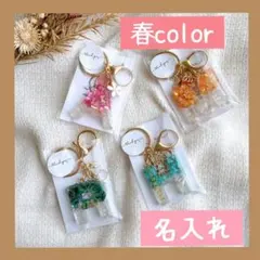 パステルカラー　名入れ　キーホルダー　プレゼント　春　母の日