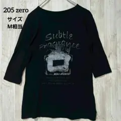 カラバサ 205zero 七分袖Ｔシャツカットソー 綿100 黒 ラインストーン