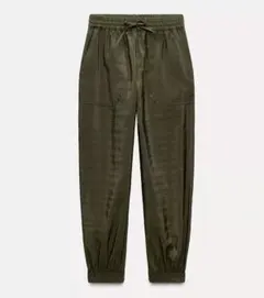 ZARA ザラ サテンカフパンツ カーキ XS