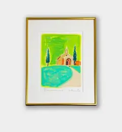 森崎修太「プロバンス」風景画 現代アート オイルオンペーパー 額装