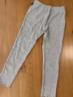 リブ編みレギンス　グレー130cm