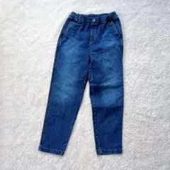 【ユニクロ】150 インディゴ デニムパンツ ユニセックス ウエストゴム 美品