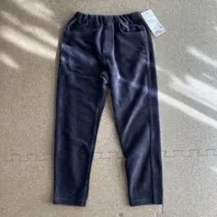 無印ジャージーコーデュロイ テーパードパンツ 120cm チャコールグレー