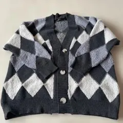GORGEダイヤモンド柄 ニットカーディガン