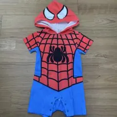 スパイダーマン フード付きロンパース 80のサムネイル