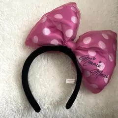 ミニーマウス (旧)ピンク水玉リボンカチューシャ