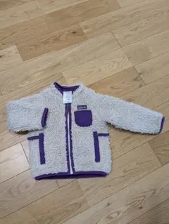 Patagonia フリースジャケット 12M クリーム色・紫