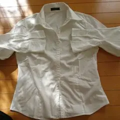 再‼️再‼️お値下げ‼️コムサイズム 白コットン シャツ Lsize
