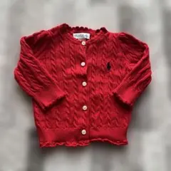 Ralph Lauren 赤 カーディガン 6M(70サイズ)