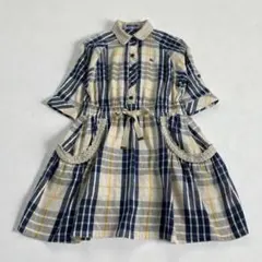 希少　バーバリーブルーレーベル　ノバチェック　38 ワンピース　麻　ホースロゴ