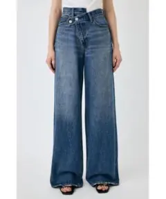 MOUSSY CROSS WAIST WIDE ストレート デニム サイズ0
