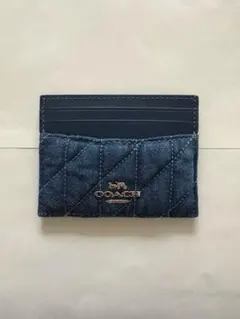 COACH デニム キルティング カードケース コーチ