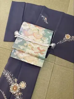 絽塩瀬 九寸名古屋帯 雪輪 疋田に刺繍 金駒刺繍 - メルカリ