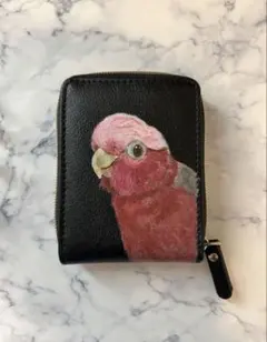 モモイロインコ　カードケース　トールペイント