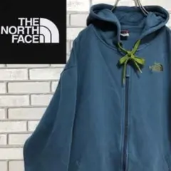 【希少】ザノースフェイス☆ワンポイント 刺繍ロゴ ジップ パーカー