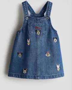 《新品》H&M デニム刺繍プリントサロペットスカート