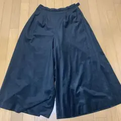 黒 ガウチョパンツ タック入り　古着　レトロ