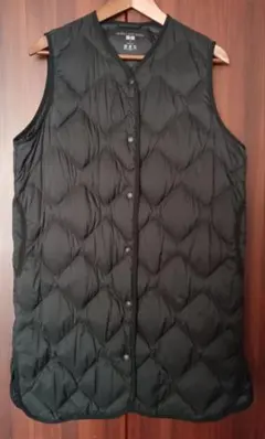 ☆美品【UNIQLO】ウルトラライトダウン ロングベストS 黒