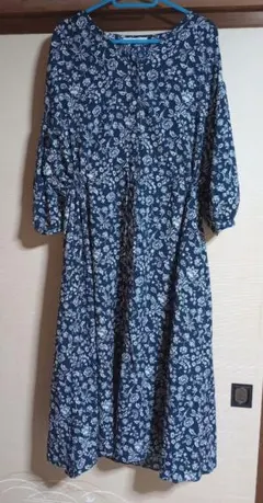 chocol raffine robe 花柄ワンピース ネイビー