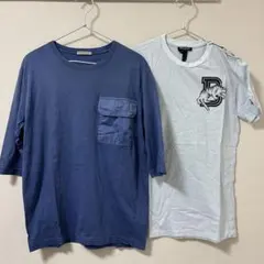 BALMAIN・ボッテガヴェネタ Tシャツ2枚セット ブルー メンズSサイズ相当のサムネイル
