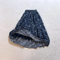 [超美品]イマゴ　emago 花柄 スカート ネイビー