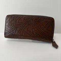 ヴィヴィアンウエストウッド　アーサー　オーブ総柄　長財布　ラウンドジップ