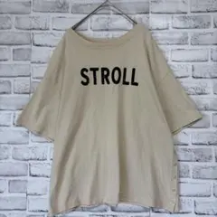 Samansa Mos2ロゴオーバーTシャツ サイドスナップ 半袖 ベージュ Fのサムネイル
