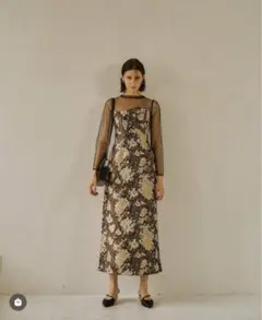 lerure ジャガードドレス オケージョンドレス M brown