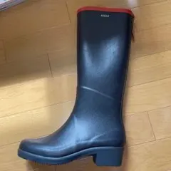 【たろたろ様専用】AIGLE 黒/赤 ロングレインブーツ