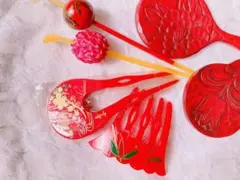 【¥999 明日22:00まで！】昭和レトロかんざし・鎌倉彫手鏡