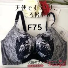 トリンプレッドレーベル天使のブラ　スリムライン　ブラジャーF75ネイビー