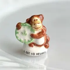 新品　フランス　フェーブ　10時担当　お猿さん　時計　動物