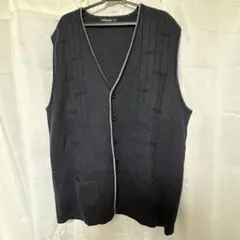 良品　NEWWOOD ニットベスト Lサイズ　ネイビーブルー